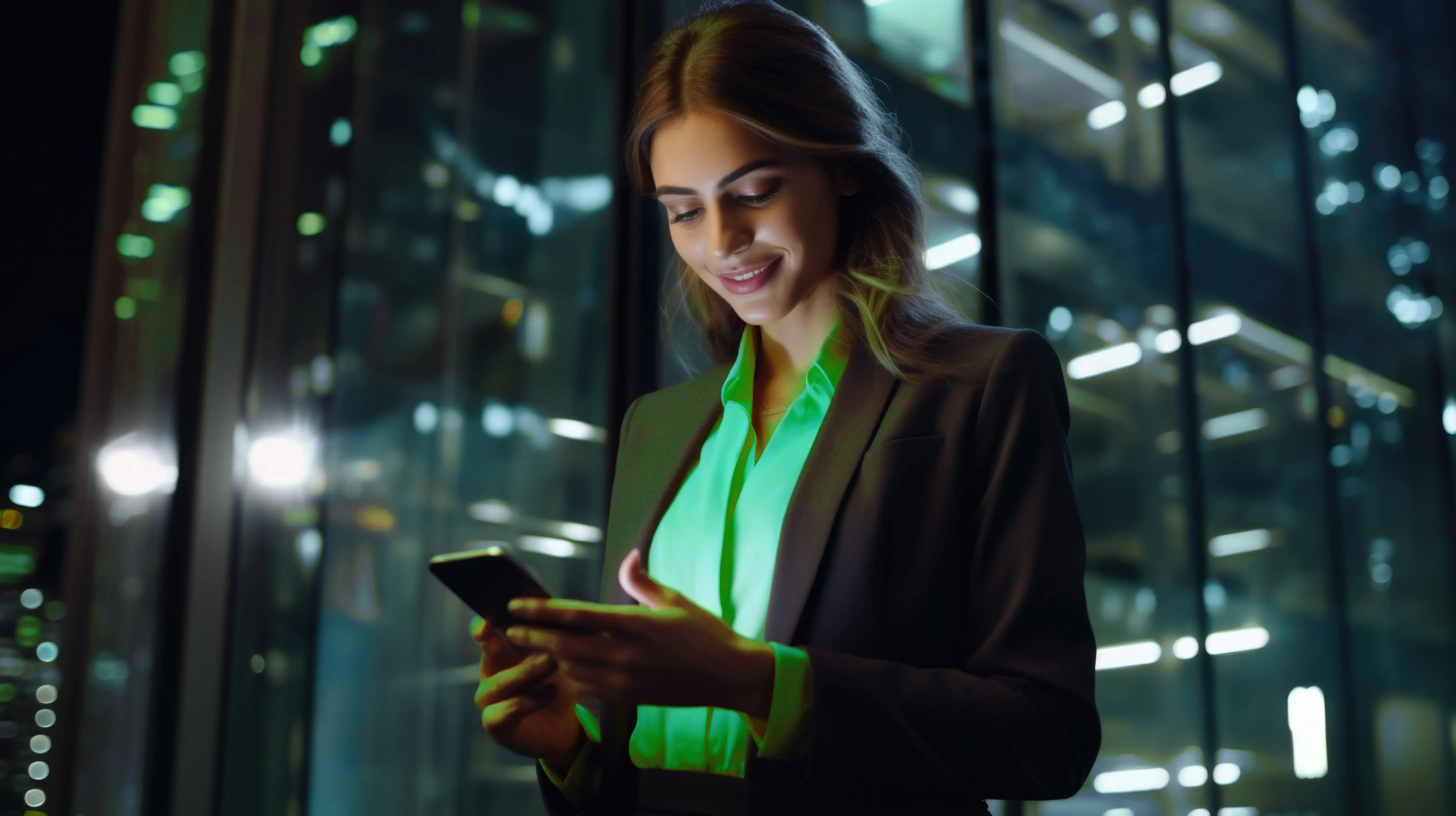 Mulher fazendo envios de mensagens